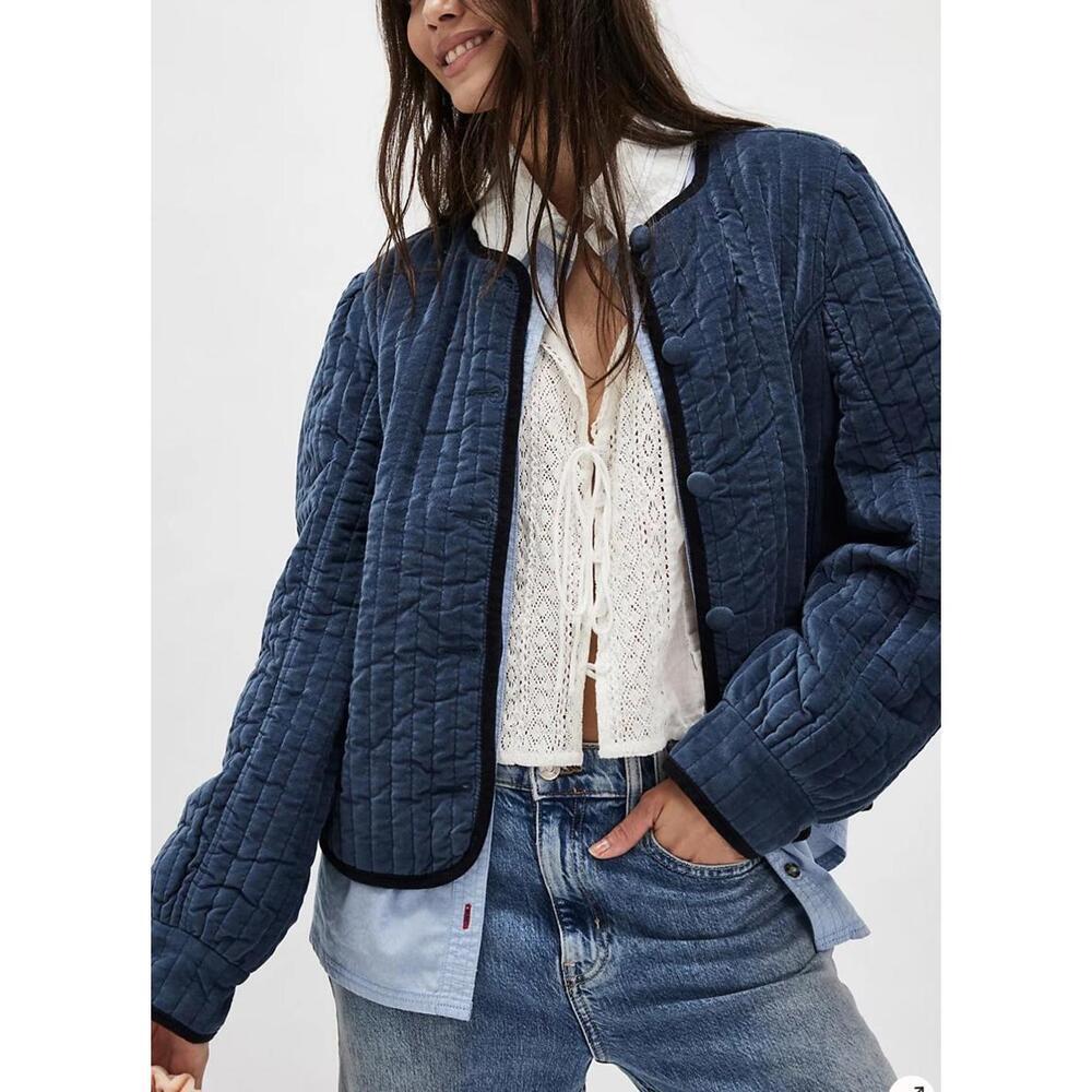 NWT Women's Free People Natalia Velvet Jacket, Medium - Picture 1 of 7